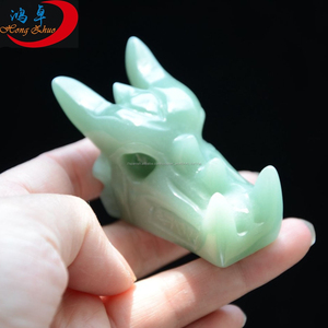 Cráneo de piedra de cristal de cuarzo tallado dragón cráneos, esculturas de jade para la venta, cráneo del dragón que talla - Product Image 2