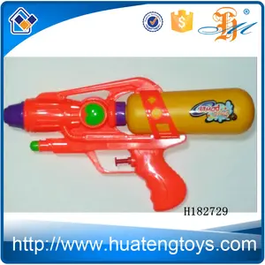H182729 promocional juguete de los niños en forma de corazón naranja botella amarilla media jeringa pistola de agua