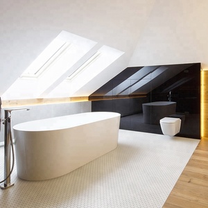 Carrelage en céramique de forme ronde en forme de penny pour salle de bain, finition mate blanche, <span class=keywords><strong>antidérapant</strong></span>, 19 mm, pour <span class=keywords><strong>sol</strong></span> - Product Image 4