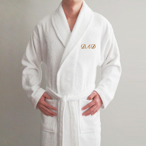 <span class=keywords><strong>En</strong></span> Stock Taille Personnalisée 100% Coton Col Châle Blanc <span class=keywords><strong>Éponge</strong></span> <span class=keywords><strong>Peignoir</strong></span> - Product Image 2