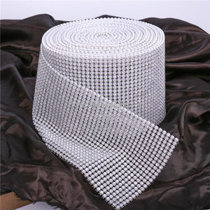 Espumosos 24 líneas de cristal de moda de color <span class=keywords><strong>amarillento</strong></span> de rhinestone de la malla recorte de ropa - Product Image 6