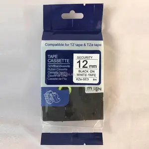 CIDY Siyah beyaz TZe-SE3 TZ SE3 TZE SE3 Uyumlu Etiket Şerit Kaset için Brother güvenlik yapışkanlı etiket bantlar