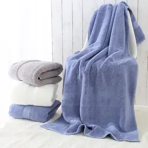 High GSM 800g 80*160cm Hilton hotel standard white double side terry cotton bath towel for gift