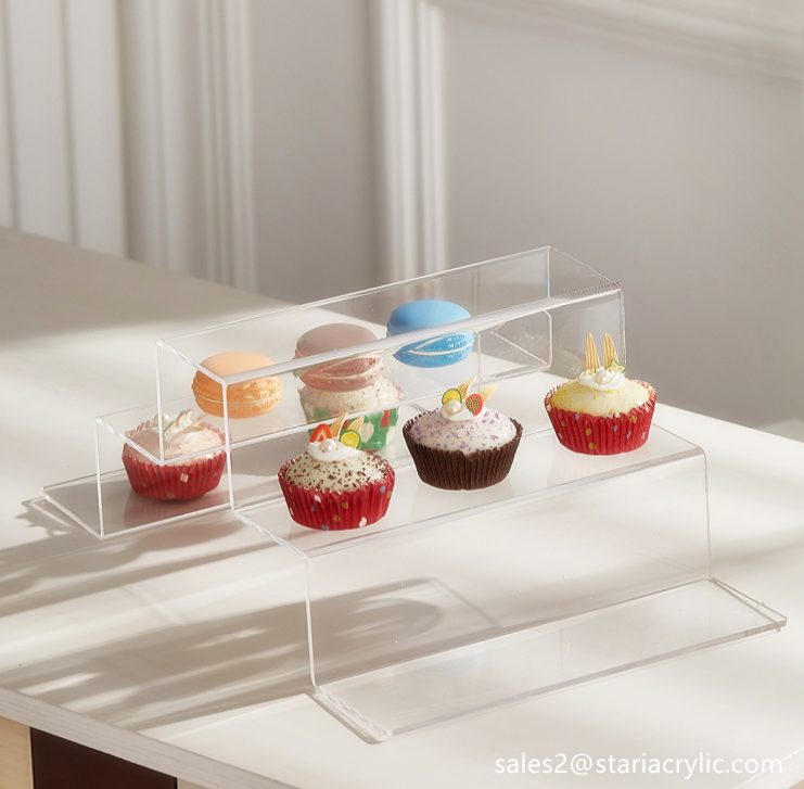 Présentoir En Acrylique Transparent - Rehausseur 35x10x10 Cm, épaisseur 6mm, Pour Figurines, Cupcakes, Parfums, Décoration Et Organisation - 8