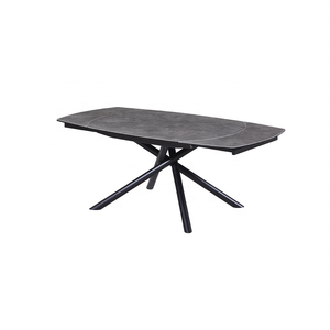 Di alta qualità Importato Colorato di Ceramica incrociate <span class=keywords><strong>Temperato</strong></span> di <span class=keywords><strong>Vetro</strong></span> Girevole <span class=keywords><strong>Tavolo</strong></span> Da Pranzo allungabile con 4 gambe in metallo - Product Image 2