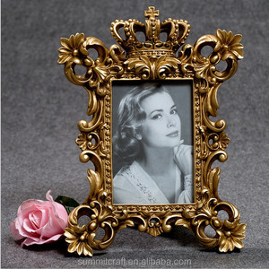 Bingkai Foto Resin Kustom Vintage Bingkai Foto Antik Mahkota Emas Barok - Product Image 4