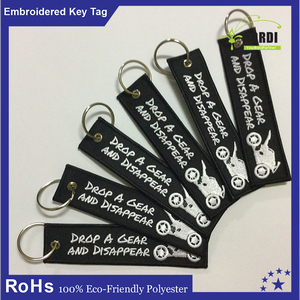 LOGO bordado <span class=keywords><strong>personalizado</strong></span> diseño llavero/Quite antes del Vuelo llavero - Product Image 1