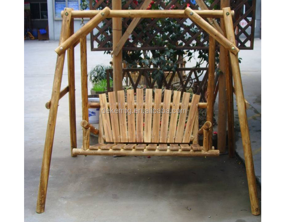 Defina la comodidad con columpio de tronco de madera versátil