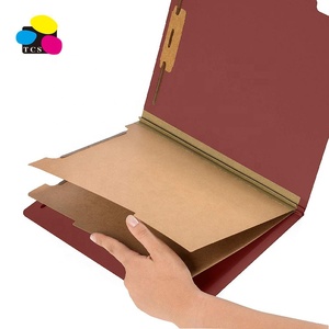 Chất Lượng Cao Hai Ngăn Chia Giấy Đỏ Thủ Công Phân Loại Tập Tin Thư Mục Với Ốc Vít - Product Image 2