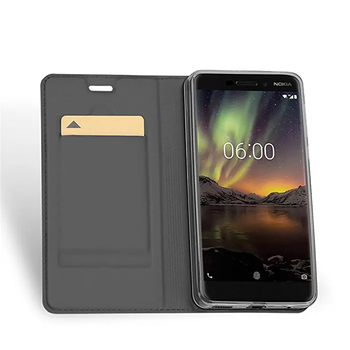 Hot sale Nokia 6.1 Leather Case PU Leather Flip Wallet Case Cover for Nokia 6 2018 with Card Slot