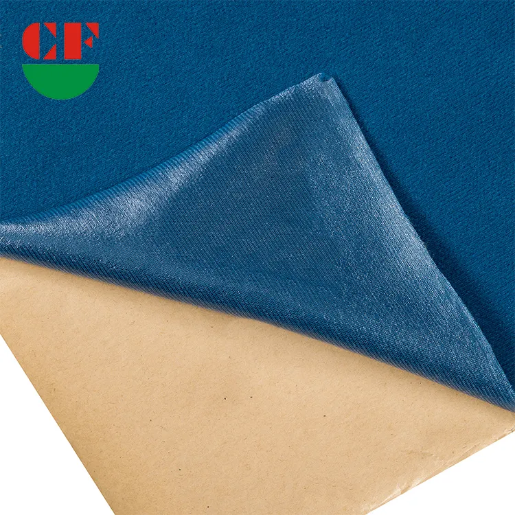 Removable self adhesive backed velvet blue fabric sheets tape rolls