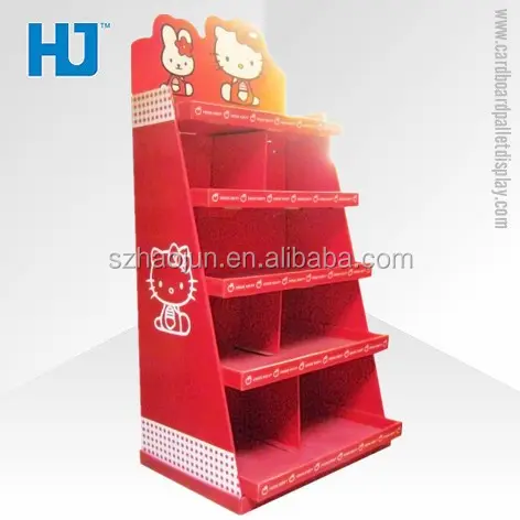 Hello kitty style exhibition booth for children toys, supermarket logo design service goods shelf