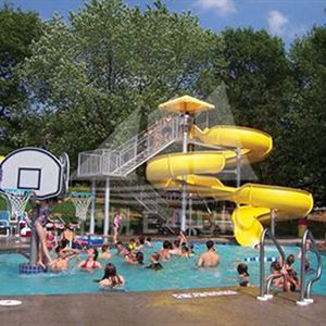 زحليقة مائية صفراء من الألياف الزجاجية للعائلة والحديقة المائية في الفناء الخلفي - Product Image 4