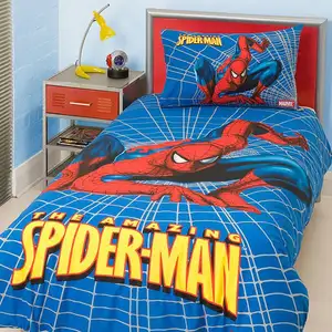 Parure de lit modèle spiderman en bois, ensemble de literie 100% coton de qualité supérieure