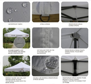 Chất lượng cao 10x10 Trắng marquee ngoài trời bật lên tán lều - Product Image 6