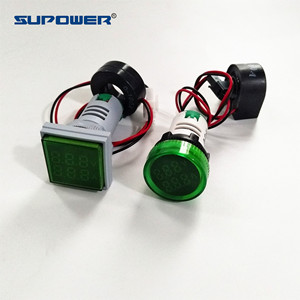 <span class=keywords><strong>Amper</strong></span>ímetro/Voltímetro Digital LED Redondo/Cuadrado de Doble Pantalla, Indicador de Voltaje, Corriente y Amperios, 50-500V - Product Image 2