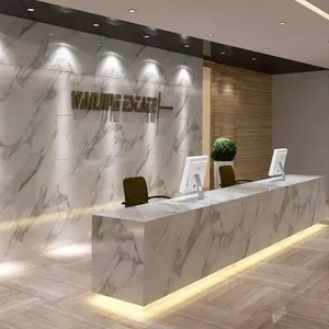Modern regular office front desk counter hotel salon marble reception desks