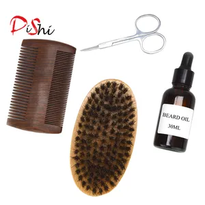 Tiandishi — Kit de soins pour hommes, outil de toilettage ultime de la barbe, comprenant 100% animaux de bateau, brosse à barbe en bois, peigne et baume à barbe