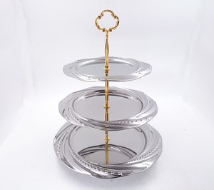 Renkli hint düğün dekore plakalar 3 katlı toptan şeker çanak - Product Image 4