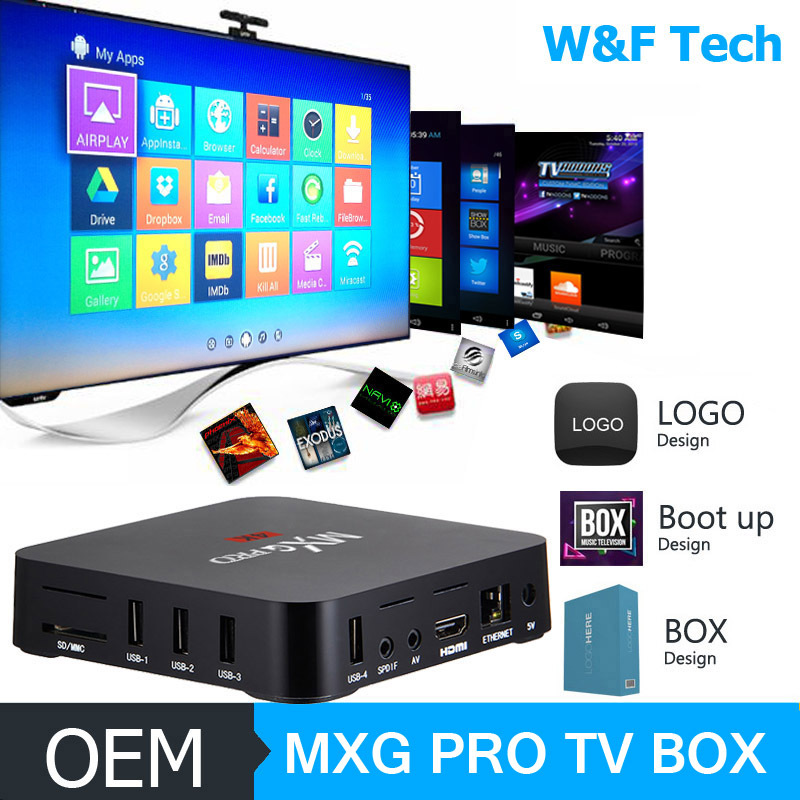 Chine Fabricant MXG pro android tv box smart tv box kodi 16.0 pré-installé mxg pro tv box