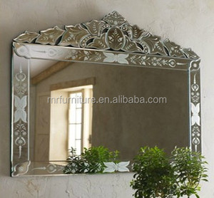 Bridal Wedding Venetian <strong>Wall</strong> <strong>Mirror</strong> with Hand Ething Flowers - Product Image 2
