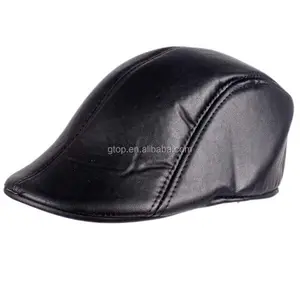 Vintage Duckbill lái xe phẳng Ivy Beret cap da Newsboy đạt đỉnh mũ thể thao Golf Cabbie Mũ PU Beret capBLM-31