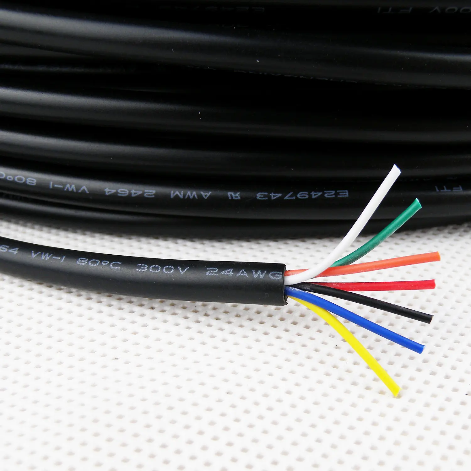 AWM ul2464 24AWG 5C flexible aislado de PVC cable de control