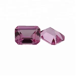 Synthetische korund baguette vorm emerald cut roze saffier