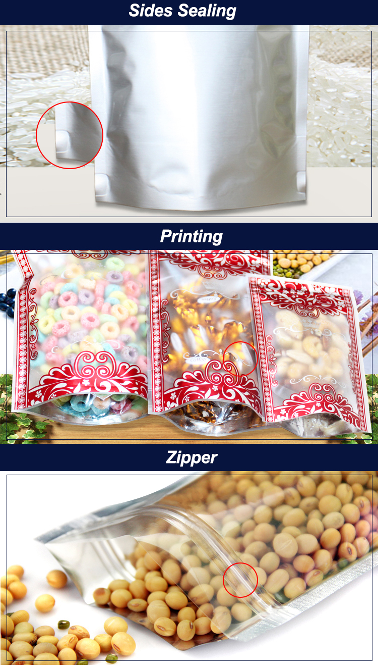 Custom Printed Zip lockk Handle Bags, Stand Up Pouch with Clear Window, Rotisserie Fried Chicken Packing