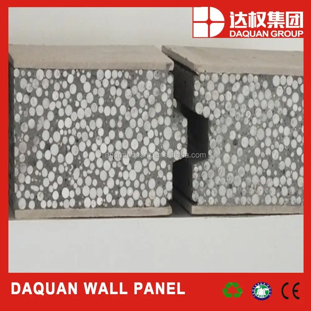 Tấm DQ Insulated bê tông EPS bánh bảng tường thạch cao và xi măng ứng