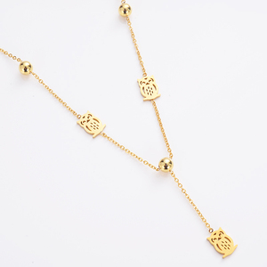 Splendido del commercio all'ingrosso In acciaio inox Oro <span class=keywords><strong>Gufo</strong></span> Carino Regali pendente Della <span class=keywords><strong>Collana</strong></span> per la Ragazza e Amico/Dei Monili Delle Donne Set - Product Image 1