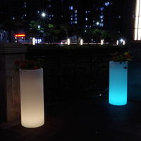 Pot de fleur lumineux étanche moderne lumière LED haut petit pot de jardin pour la maison durable plaqué enduit pour la suspension de maison de bureau