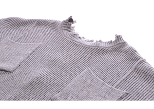 Girls O-Neck Loose Long Sleeve Women's Punk <strong>Gothic</strong> <strong>Gothic</strong> Long Sweater Hollow Out Hole Broken <strong>Jumper</strong> Loose Back Split Tops - Product Image 5
