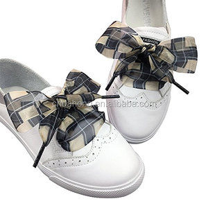 Nuovo arrivo plaid pattern casual piatto <span class=keywords><strong>funky</strong></span> nastro di raso lacci delle scarpe per scarpe da ginnastica scarpe stivali - Product Image 1