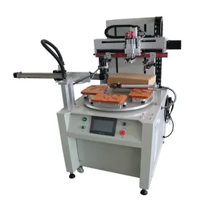 High speed Flat high Precision screen printer with turntable and robot for USB plastic case silkscreen print