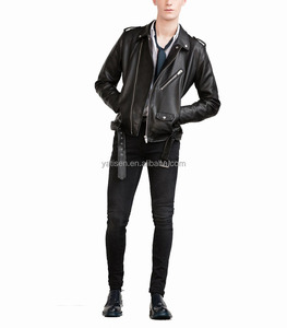 Veste en <span class=keywords><strong>cuir</strong></span> sur mesure OEM Veste en <span class=keywords><strong>cuir</strong></span> noir de <span class=keywords><strong>moto</strong></span> faite à la main à vendre par Men's Wear - Product Image 2