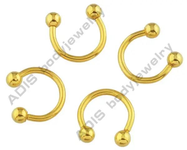 Недорогое Золотое кольцо для пирсинга в форме подковы из нержавеющей стали