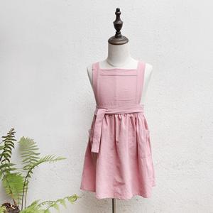 <span class=keywords><strong>Delantal</strong></span> de lino con logotipo personalizado para niños, ropa para el hogar, color <span class=keywords><strong>blanco</strong></span>, rosa, azul claro - Product Image 4