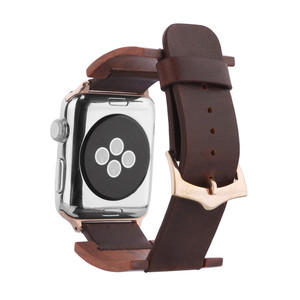 Lujo personalizado pulsera para <span class=keywords><strong>Apple</strong></span> <span class=keywords><strong>Watch</strong></span> <span class=keywords><strong>Sport</strong></span> <span class=keywords><strong>correa</strong></span> de cuero, de madera banda de reloj para iwatch banda de cuero - Product Image 2