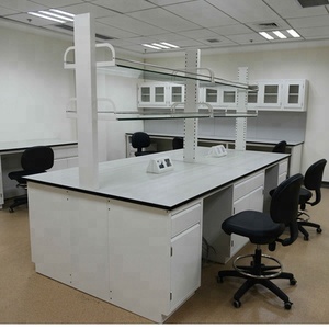 Laboratuvar mobilyası için Lab ada tezgah masa reaktif rafı ile tüm çelik ada çalışma tezgahı - Product Image 6