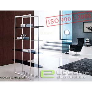 Estantería de vidrio templado con estantes de <span class=keywords><strong>madera</strong></span> de nogal de 5 capas - Product Image 6