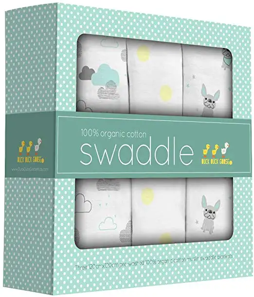 사용자 정의 슈퍼 소프트 건강한 100% 대나무 패브릭 모슬린 아기 Swaddle 담요 판매