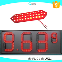 Pantalla LED Exterior Impermeable Roja, Blanca y Verde de 7 Segmentos, Digital Grande de 2, 4 y 6 Dígitos para Precio de Gasolina, Marcador, Temporizador, Temperatura