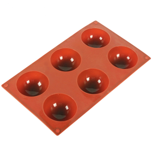 कस्टम लोगो 6 Cavities गर्म चॉकलेट बम मोल्ड आधा दौर सिलिकॉन केक नए नए साँचे - Product Image 6