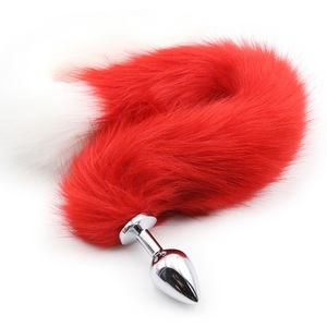 <span class=keywords><strong>De</strong></span> acero inoxidable multi Color <span class=keywords><strong>de</strong></span> pelo largo enchufe trasero Foxtail Anal juguete sexual juego (S/M/ l) - Product Image 2