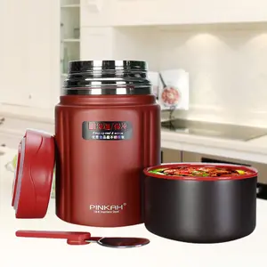 Boccette & Thermos di vuoto dell'acciaio inossidabile 304 a doppia parete del contenitore di alimento della boccetta di Thermos della scatola di pranzo di vuoto di PINKAH