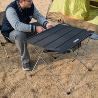 Table roulante carrée en aluminium, couteaux d'extérieur pliants