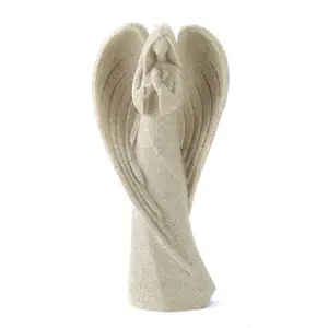 Özel oem odm reçine melek hediye dekoratif polystone kum dua çöl melek heykelcik