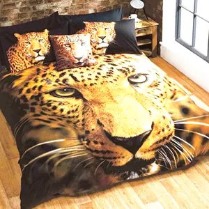 Giá Bán Buôn Confortable 4 Cái Tấm Ga Trải Giường Kích Thước Đầy Đủ 3D Animal Prints 100% Polyester Bedding Set Tiger Pattern Thiết Kế