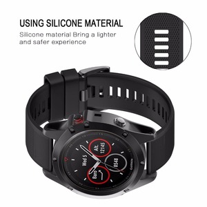 Conectores de liberación rápida 26mm ancho suave TPU wristband reemplazo correa de reloj para <span class=keywords><strong>Garmin</strong></span> <span class=keywords><strong>Fenix</strong></span> <span class=keywords><strong>3</strong></span> <span class=keywords><strong>HR</strong></span> 3HR 5X banda - Product Image 2
